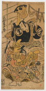 The Actors Ogino Isaburo as Soga no Goro and Sawamura Sojuro I as Kudo no Suketsune, Edo period, 1732 (colour woodblock print) 作： Torii Kiyomasu II